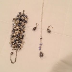 Necklace earrings and bracelet